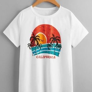 White Short Sleeved California Top